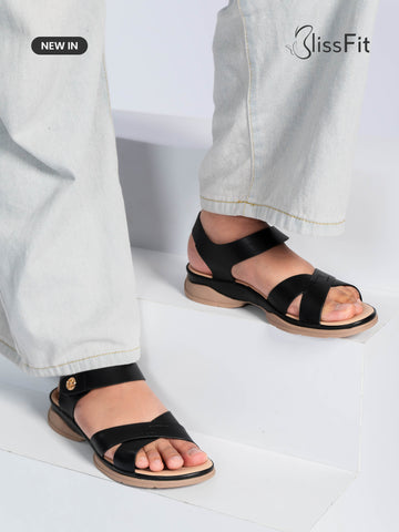Caroline Cross Slingback Sandals