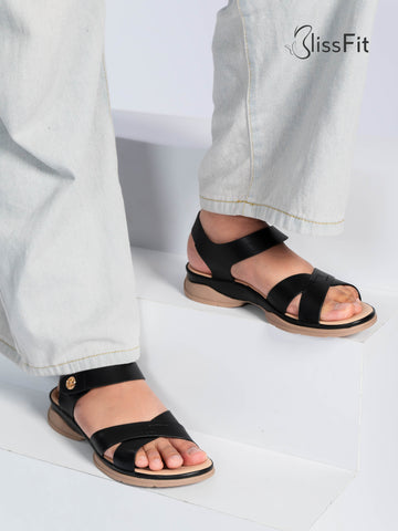 Caroline Cross Slingback Sandals