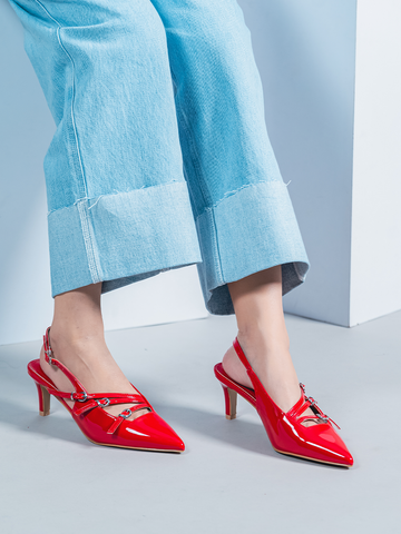 Zea Glossy Strappy Heels