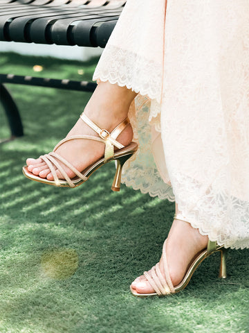 Peony Cross Glitter Heels