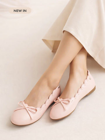 Hannah Scallop Ribbon Flats
