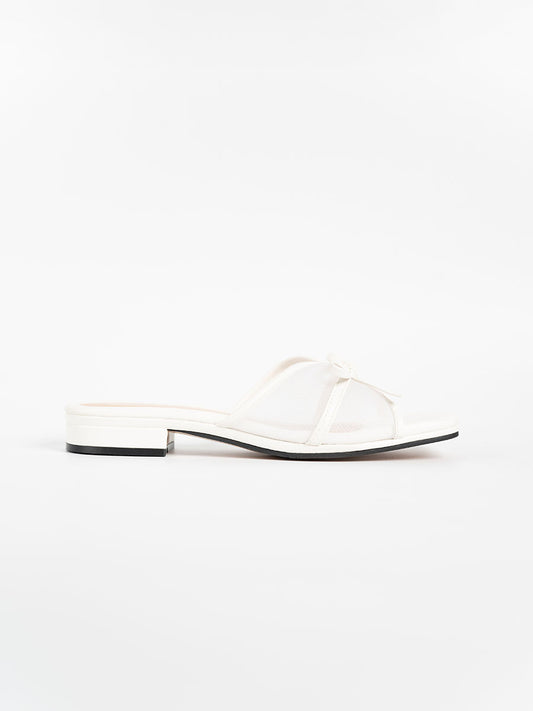 Ruffy Ribbon Mesh Sandals